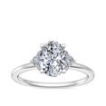 thumbnail image 1 of Diamond-Capitals 2.20 Ct Genuine Oval Shape Moissanite Halo Wedding Ring for her Solid 14K White Gold Size 3.5, 1 of 8