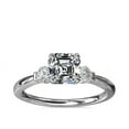 thumbnail image 1 of Diamond-Capitals 2.20 Ct Natural Fashionable Asscher Cut Diamond Three Stone Anniversary Ring for Gift Solid 950 Platinum (F-G/VS1) Size 10, 1 of 8