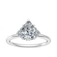 thumbnail image 1 of Diamond-Capitals 2.20 Ct Pear Shape Natural Diamond Halo Wedding Ring for Girls Solid 950 Platinum Size 8 (F-G/VS1), 1 of 8