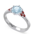 thumbnail image 1 of Diamond-Capitals 2.20 Ct Round Aquamarine & Red Ruby Wonderful Engagement Ring for Women 18K White Gold Size 8.5, 1 of 7