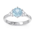 thumbnail image 1 of Diamond-Capitals 2.20 Ct Sparkle Round Shape Natural Diamond Aquamarine Engagement Ring for Ladies 14K White Gold Size 3.5, 1 of 7