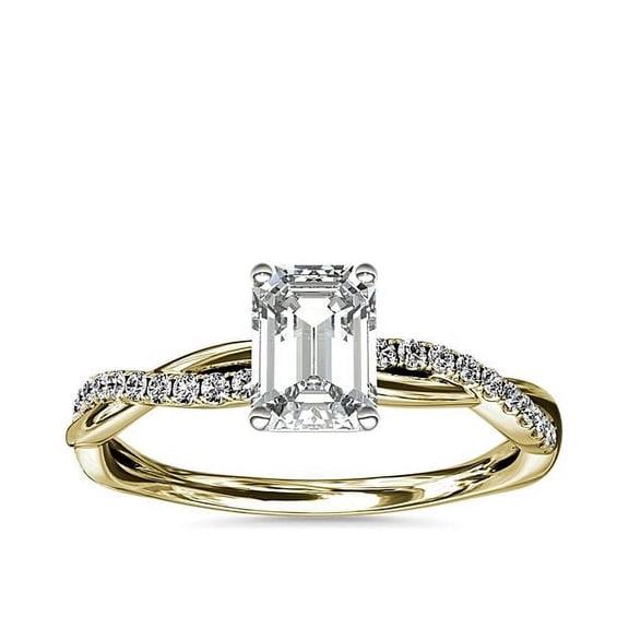 Diamond-Capitals 2.25 Carat Luxurious Asscher Cut Moissanite Ring for Engagement Gift Solid 18K Yellow Gold Ring Size 4.5 (D/VVS1 Fine Jewelry)