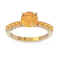 thumbnail image 1 of Diamond-Capitals 2.25 Carat Round Cut Citrine Gemstone Shiny Engagement Ring for her Solid 14K Yellow Gold Size 4, 1 of 7