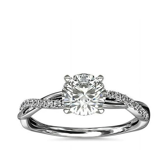 Diamond-Capitals 2.25 Carat Round Cut Moissanite Sparkle Anniversary Ring for Gift Solid 18K White Gold Ring Size 11.5 (D/VVS1)