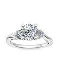 thumbnail image 1 of Diamond-Capitals 2.25 Ct Round Brilliant Cut Moissanite 3 Stone Engagement Ring for Girls Solid 18K White Gold Size 4, 1 of 8