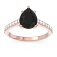 thumbnail image 1 of Diamond-Capitals 2.30 Carat Elegant Natural Diamond Black Onyx Gemstone Proposal Ring for Ladies Solid 18K Rose Gold Size 7.5, 1 of 8