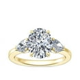 thumbnail image 1 of Diamond-Capitals 2.30 Carat Lovely Oval Cut Moissanite 3 Stone Bridal Ring for her Solid 14K Yellow Gold Size 7.5, 1 of 8