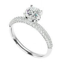 Diamond-Capitals 2.30 Carat Luxurious Round Cut Moissanite Diamond (D/VVS1) Engagement Ring Solid 14K White Gold Size 7