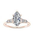 thumbnail image 1 of Diamond-Capitals 2.30 Carat Marquise Cut Moissanite Stunning Wedding & Engagement Rings for Women Solid 18K Rose Gold Ring Size 9.5 (D/VVS1), 1 of 8