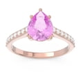 thumbnail image 1 of Diamond-Capitals 2.30 Carat Natural Diamond Pink Sapphire Gemstone Latest Anniversary Ring for her Solid 14K Rose Gold Size 8.5, 1 of 8