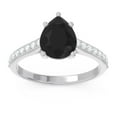thumbnail image 1 of Diamond-Capitals 2.30 Carat Shiny Natural Diamond Black Onyx Gemstone Proposal Ring for her Solid 14K White Gold Size 8.5, 1 of 8
