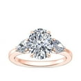 thumbnail image 1 of Diamond-Capitals 2.30 Carat Stylish Oval Shape Moissanite 3 Stone Wedding Ring for her Solid 14K Rose Gold Size 8.5, 1 of 8