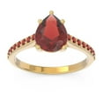 thumbnail image 1 of Diamond-Capitals 2.30 Carat Stylish Pear Cut Garnet Gemstone Anniversary Ring for Ladies Solid 14K Yellow Gold Size 5, 1 of 8