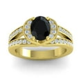 thumbnail image 1 of Diamond-Capitals 2.35 Carat Natural Diamond Black Onyx Gemstone Unique Wedding Ring for Women Solid 18K Yellow Gold Size 10, 1 of 8