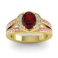 thumbnail image 1 of Diamond-Capitals 2.35 Carat New Oval Cut Garnet & Pink Sapphire Gemstone Womens Ring for Wedding and Engagement 14K Yellow Gold Size 11, 1 of 8