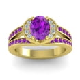 thumbnail image 1 of Diamond-Capitals 2.35 Carat Stunning Oval Cut Amethyst Gemstone Bridal Ring for Women 14K Yellow Gold Size 6, 1 of 8