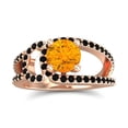 thumbnail image 1 of Diamond-Capitals 2.50 Carat Elegant Round Cut Citrine & Black Onyx Gemstone Bridal Ring for Ladies Solid 18K Rose Gold Size 10, 1 of 8