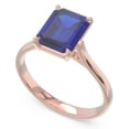 thumbnail image 1 of Diamond-Capitals 2.50 Carat Emerald Blue Sapphire Gemstone Beautiful Solitaire Ring for Engagement Solid 14K Rose Gold Size 11, 1 of 8