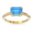 thumbnail image 1 of Diamond-Capitals 2.50 Carat Emerald Cut Blue Topaz Gemstone Lovely Solitaire Ring for Girlfriend 18K Yellow Gold Size 9.5, 1 of 8