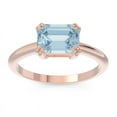 thumbnail image 1 of Diamond-Capitals 2.50 Carat Emerald Cut Simulated Blue Topaz Gemstone Womens Fancy Engagement Ring 18K Rose Gold Size 10, 1 of 8