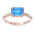 thumbnail image 1 of Diamond-Capitals 2.50 Carat Emerald Cut Simulated Blue Topaz Gemstone Womens Fancy Wedding Ring 18K Rose Gold Size 10, 1 of 8