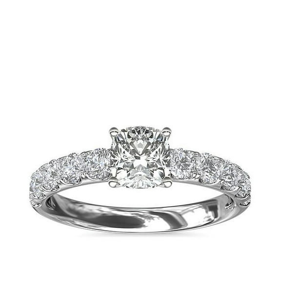 Diamond-Capitals 2.50 Carat (F-G/VS1) Natural Beautiful Cushion Cut Diamond Solitaire Engagement Ring for Women Solid 950 Platinum Size 7