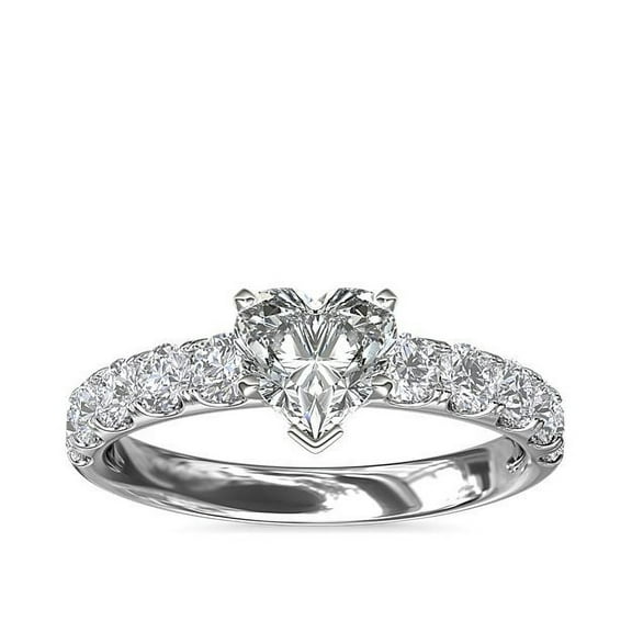 Diamond-Capitals 2.50 Carat (F-G/VS1) Natural Shiny Heart Cut Diamond Solitaire Engagement Ring for Women Solid 950 Platinum Size 7