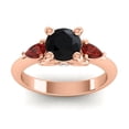 thumbnail image 1 of Diamond-Capitals 2.50 Carat New Round Cut Black Onyx & Garnet Gemstone Engagement Ring for Fiancee 18K Rose Gold Size 4, 1 of 8
