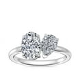 thumbnail image 1 of Diamond-Capitals 2.50 Carat Oval Cut Moissanite Beautiful Two Stone Engagement Ring for Women Solid 18K White Gold Size 10, 1 of 8