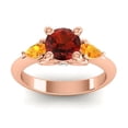 thumbnail image 1 of Diamond-Capitals 2.50 Carat Round Cut Garnet & Citrine Gemstone Elegant Wedding Ring for her Solid 14K Rose Gold Size 8.5, 1 of 8