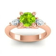 thumbnail image 1 of Diamond-Capitals 2.50 Carat Round Cut Peridot Natural Diamond Gemstone Beautiful Engagement Ring for Women Solid 14K Rose Gold Size 3, 1 of 8