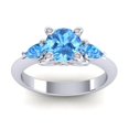 thumbnail image 1 of Diamond-Capitals 2.50 Carat Sparkle Round Cut Blue Topaz Gemstone 3 Stone Wedding Ring for Women Solid 14K White Gold Size 5, 1 of 8