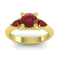 thumbnail image 1 of Diamond-Capitals 2.50 Carat Wonderful Round Cut Red Ruby & Garnet Gemstone Ring for Wedding Solid 18K Yellow Gold Size 7.5, 1 of 8