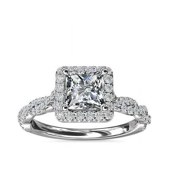Diamond-Capitals 2.50 Ct Brilliant Princess Shape Natural Diamond Solitaire Wedding Ring for Girls Solid 950 Platinum Size 4.5 (F-G/VS1)