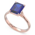 thumbnail image 1 of Diamond-Capitals 2.50 Ct Charming Emerald Cut Blue Sapphire Gemstone Wedding Ring for her 18K Rose Gold Size 4, 1 of 8