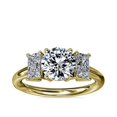 thumbnail image 1 of Diamond-Capitals 2.70 Carat Round Cut Moissanite Diamond 3 Stone Wedding Ring for Girls Solid 18K Yellow Gold Size 6, 1 of 8