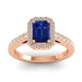thumbnail image 1 of Diamond-Capitals 2.95 Carat (F-G/VS1) Natural Diamond Blue Sapphire Gemstone Trendy Anniversary Ring for Ladies 14K Rose Gold Size 8, 1 of 8