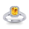 thumbnail image 1 of Diamond-Capitals 2.95 Carat New Natural Diamond Citrine Gemstone Womens Ring for Wedding and Engagement 14K White Gold Size 11, 1 of 8