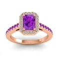 thumbnail image 1 of Diamond-Capitals 2.95 Carat Stylish Natural Diamond Amethyst Gemstone Anniversary Ring for Ladies Solid 14K Rose Gold Size 5, 1 of 8