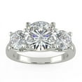 thumbnail image 1 of Diamond-Capitals 3.00 Carat 3-stone Round Cut Moissanite Diamond (D/VVS1) Stylish Ring for Ladies Solid 14K White Gold Size 11.5, 1 of 6
