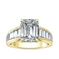 thumbnail image 1 of Diamond-Capitals 3.00 Carat Beautiful Brilliant Emerald Cut Moissanite Diamond Engagement Ring for her in Solid 18K Yellow Gold Size 4, 1 of 8