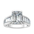thumbnail image 1 of Diamond-Capitals 3.00 Carat Stylish Emerald Cut Moissanite Diamond (D/VVS1) Ring for Anniversary Gift Solid 18K White Gold Size 8, 1 of 8