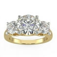 thumbnail image 1 of Diamond-Capitals 3.00 Ct Round Cut 3-stone Moissanite Genuine Anniversary Ring for her Solid 18K Yellow Gold Size 6.5 (D/VVS1), 1 of 6