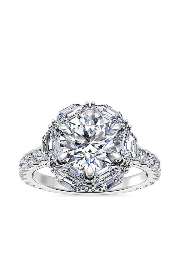 3.00 Ct RoundCut Natural Diamond Solitaire Engagement Ring for Gift Solid 950 Platinum Size 8 (F-G/VS1)