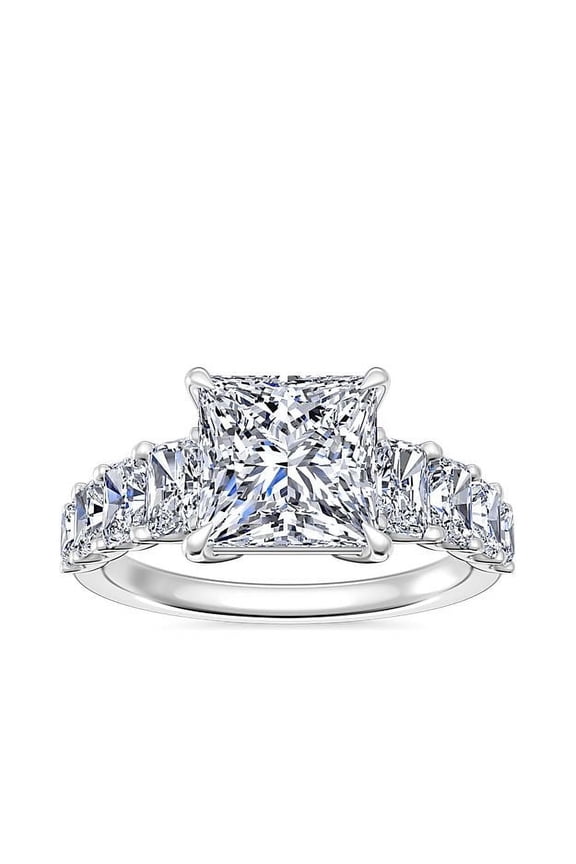 3.00 Ct Trendy Princess Cut IGI Certified Lab Grown Diamond (E/VVS2) Solitiare Anniversary Ring for Her Solid 18K White Gold Size 11