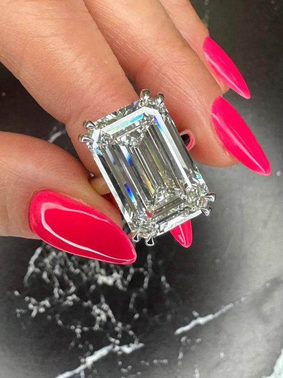 4.00 tcw Unique Emerald Cut Solitaire IGI Certified Lab Grown Diamond Wedding Ring for Women Solid 950 Platinum Size 6.5