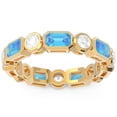 thumbnail image 1 of Diamond-Capitals 5.00 Carat Fancy Natural Diamond Blue Topaz Gemstone Eternity Band for Wedding Solid 14K Yellow Gold Size 8.5, 1 of 8