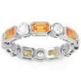 thumbnail image 1 of Diamond-Capitals 5.00 Carat Natural Diamond Citrine Gemstone Fine Engagement Eternity Bands for Bride Solid 14K White Gold Size 10.5, 1 of 8