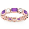 thumbnail image 1 of Diamond-Capitals 5.00 Ct Elegant Natural Diamond Amethyst Gemstone Engagement Eternity Bands for Women Solid 14K Rose Gold Size 7.5, 1 of 8