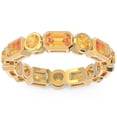 thumbnail image 1 of Diamond-Capitals 5.00 Ct Emerald Brilliant Cut Citrine Gemstone Anniversary Eternity Bands for Ladies Solid 18K Yellow Gold Size 3.5, 1 of 8